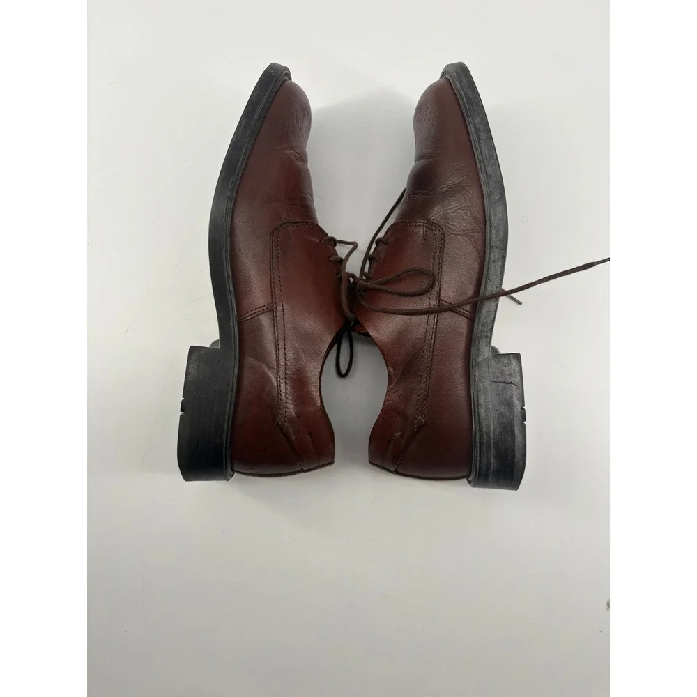 Vintage Kenneth Cole NY Republican Derby Shoes Brown Leather Y2K Italy 41 8